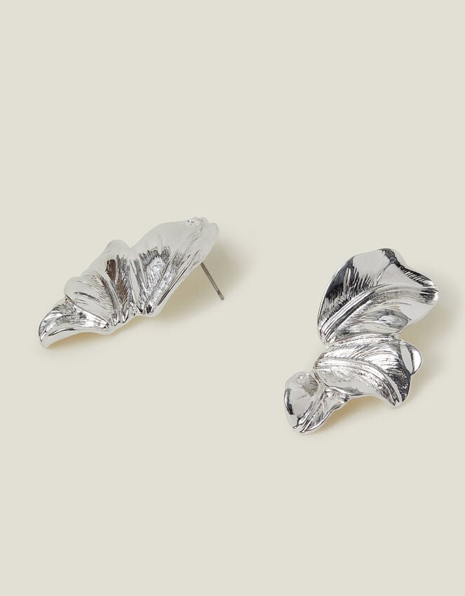 accessorize Layered Leaf Drop Earrings Silver