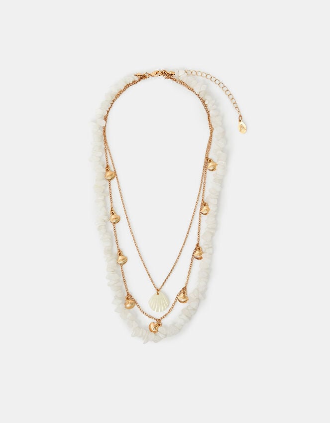 Accessorize Layered Shell Charm Necklace