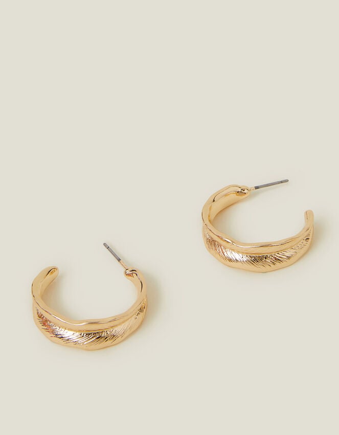 accessorize Leaf Etched Hoop Earrings