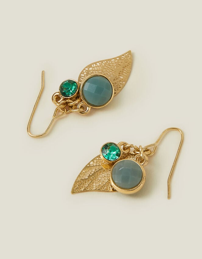 Accessorize Leaf Stone Drop Earrings