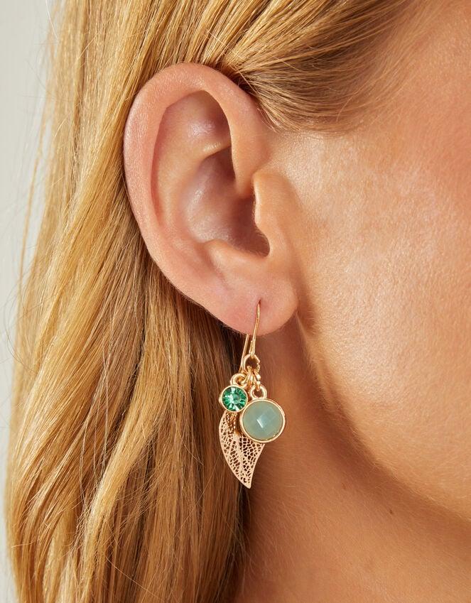 Accessorize Leaf Stone Drop Earrings