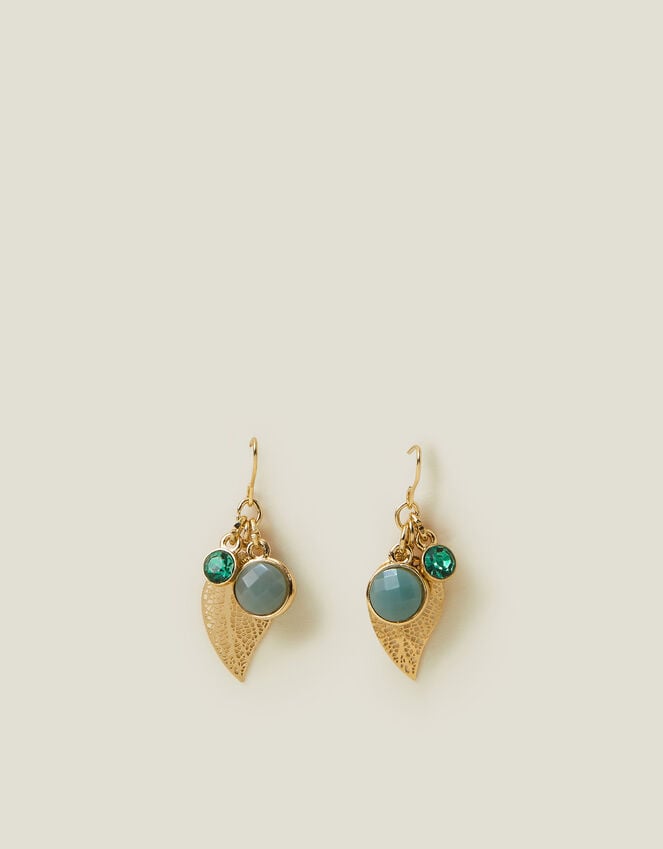 accessorize Leaf Stone Drop Earrings