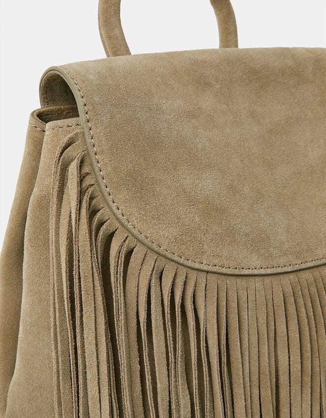 Accessorize Leather Fringe Backpack