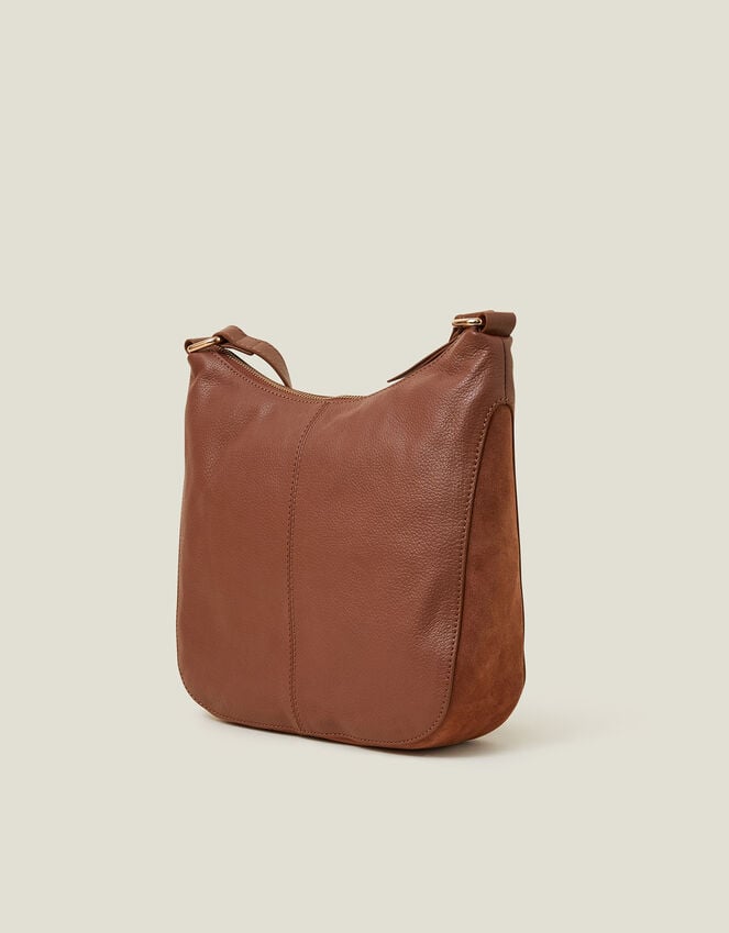 Accessorize Leather Messenger Cross-Body Bag Tan