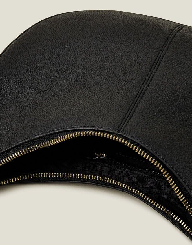 Accessorize Leather Scoop Shoulder Bag Black