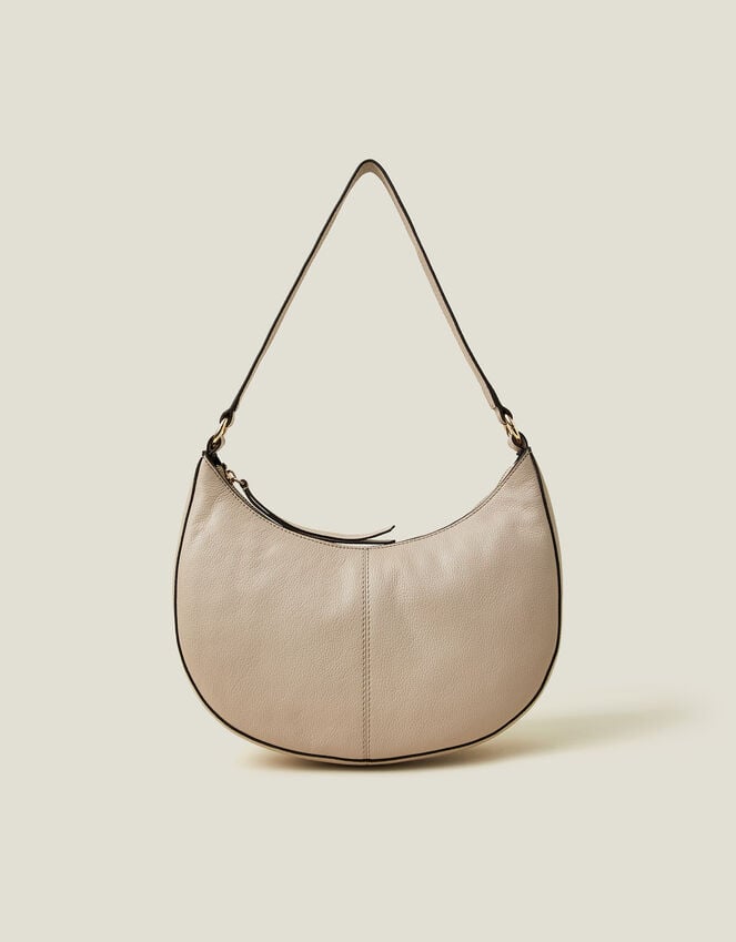 Accessorize Leather Scoop Shoulder Bag Nude