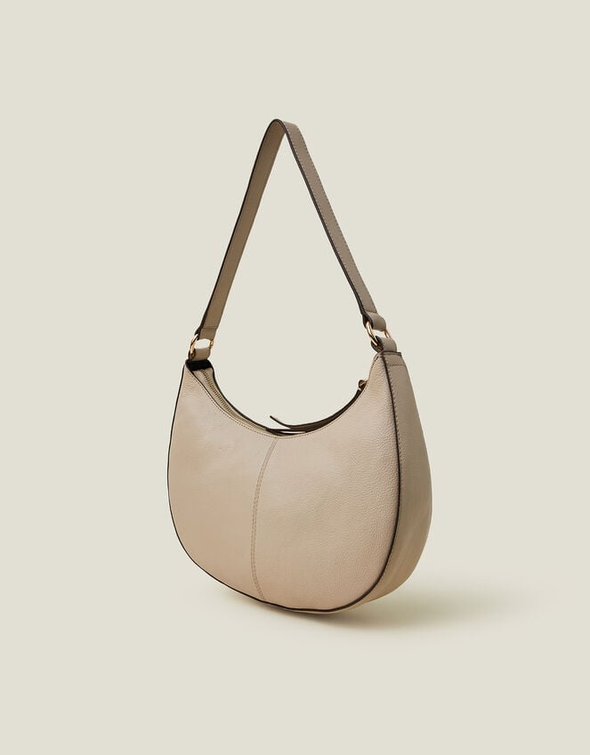 Accessorize Leather Scoop Shoulder Bag Nude