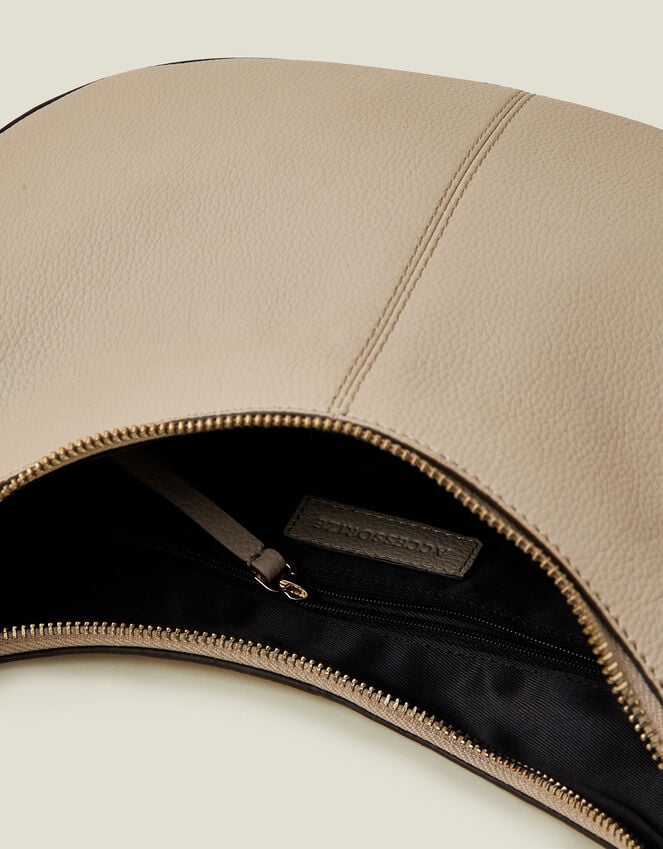 Accessorize Leather Scoop Shoulder Bag Nude