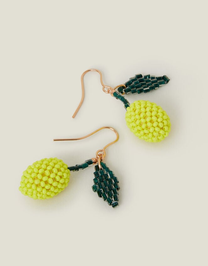 accessorize Lemon Beaded Drop Earrings