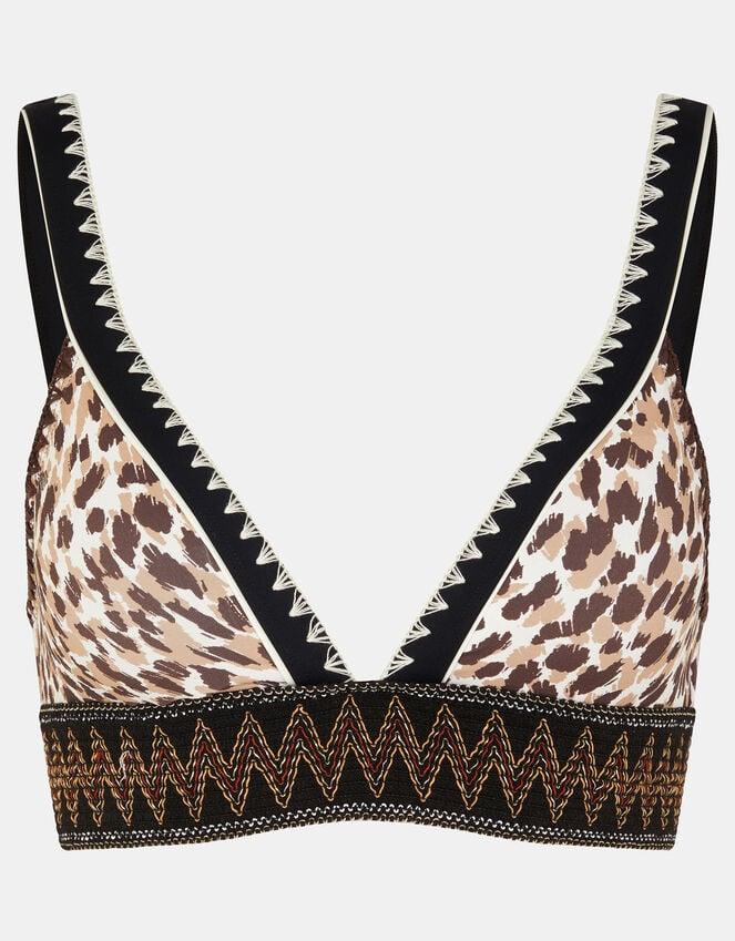 Accessorize Leopard Print Band Bikini Top Brown