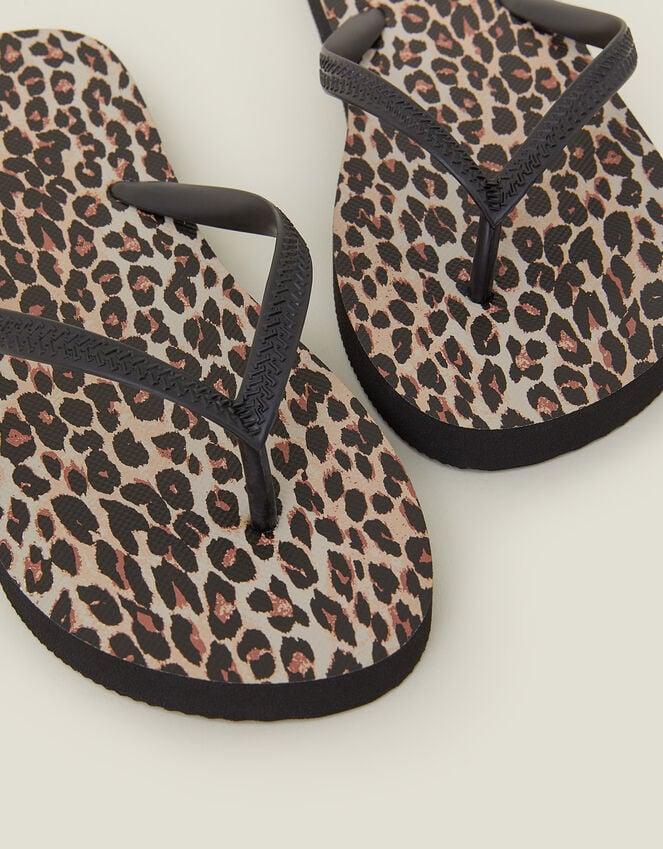 Accessorize Leopard Print Flip Flops Multi