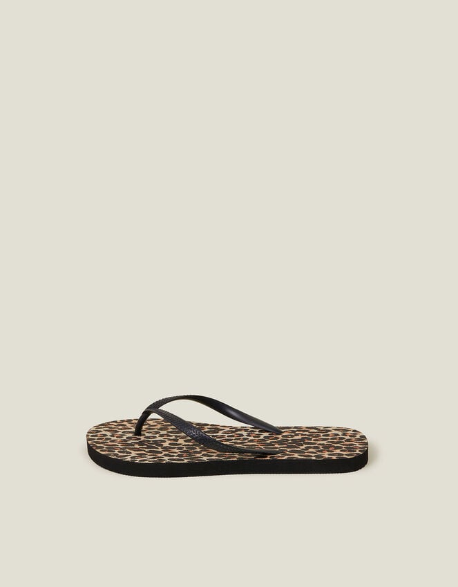 Accessorize Leopard Print Flip Flops Multi