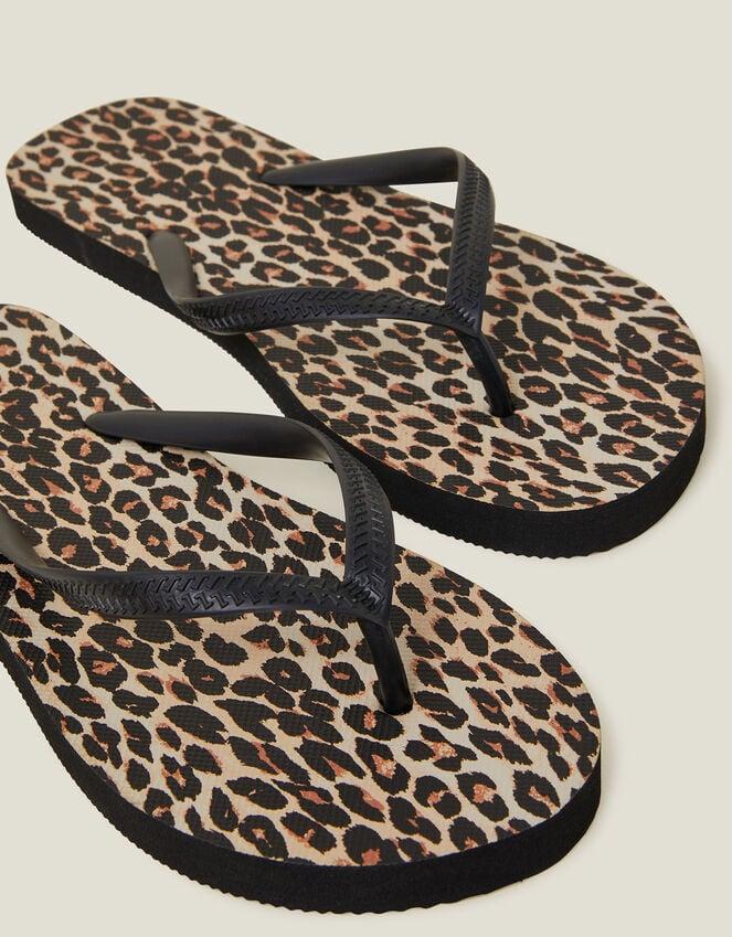 Accessorize Leopard Print Flip Flops Multi