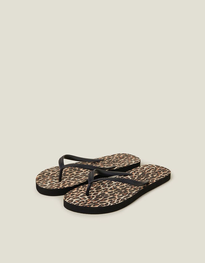 accessorize Leopard Print Flip Flops Multi