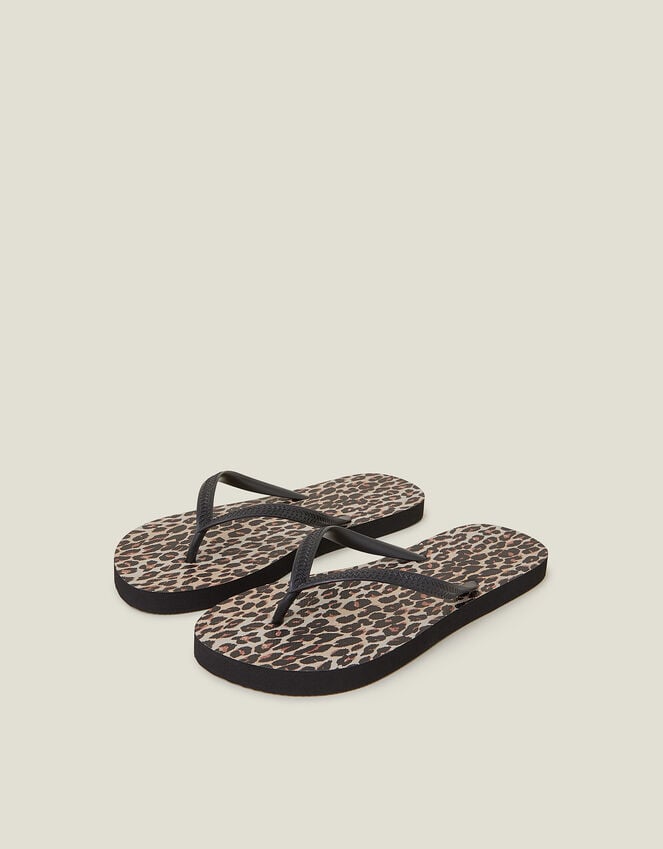 accessorize Leopard Print Flip Flops Multi