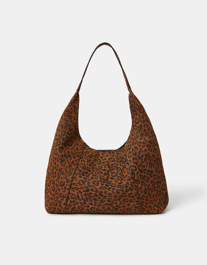 Accessorize Leopard Print Suede Shoulder Bag