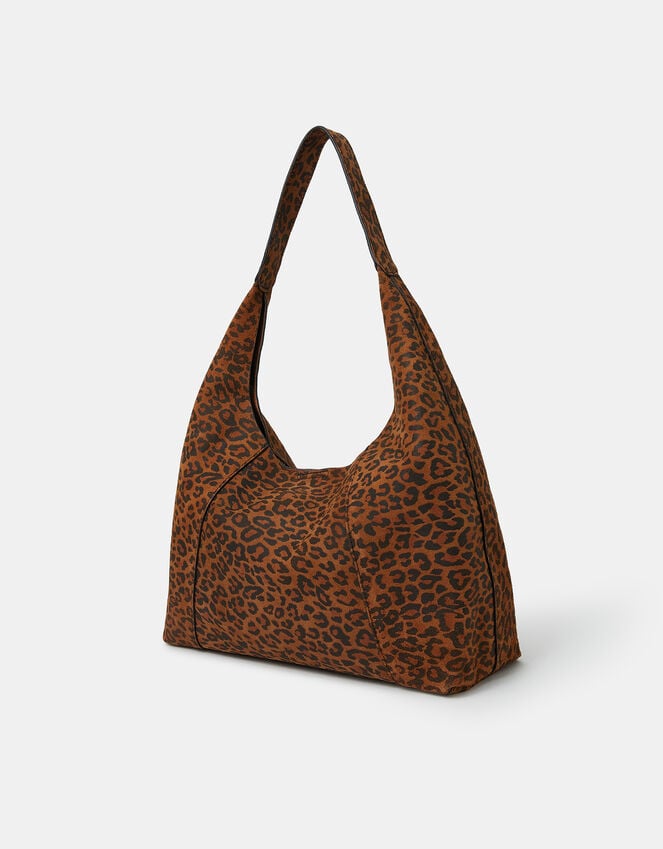 Accessorize Leopard Print Suede Shoulder Bag