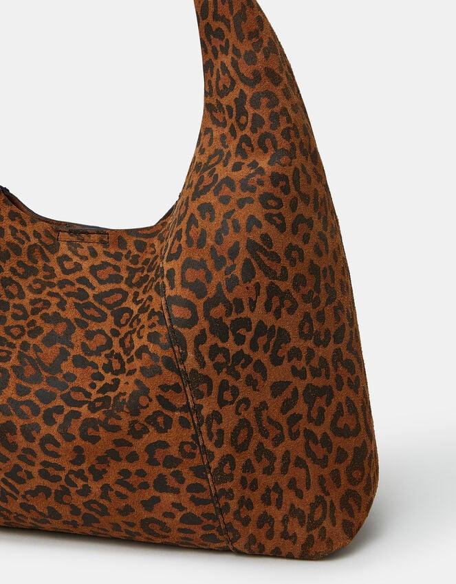 Accessorize Leopard Print Suede Shoulder Bag