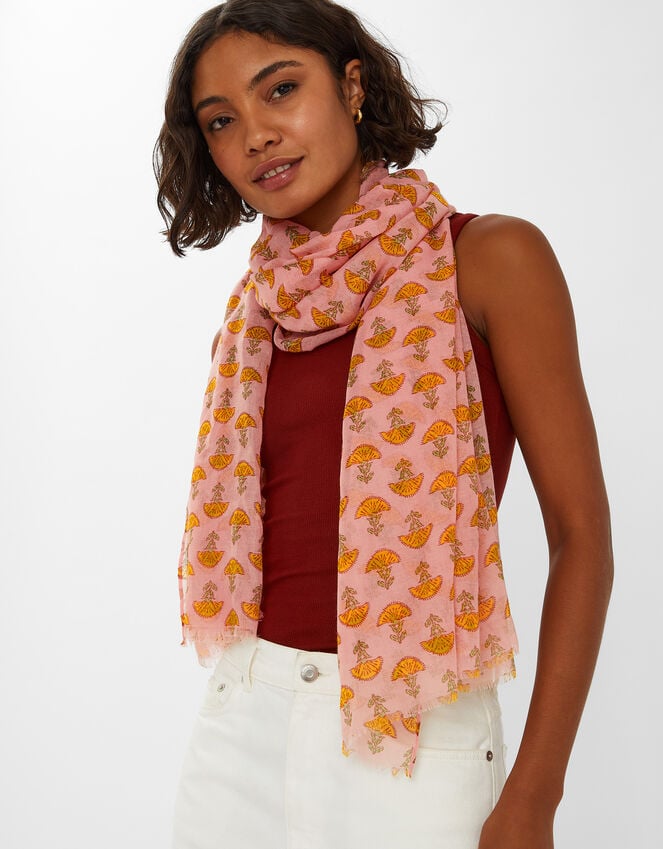 Accessorize Lightweight Floral Block Print Scarf