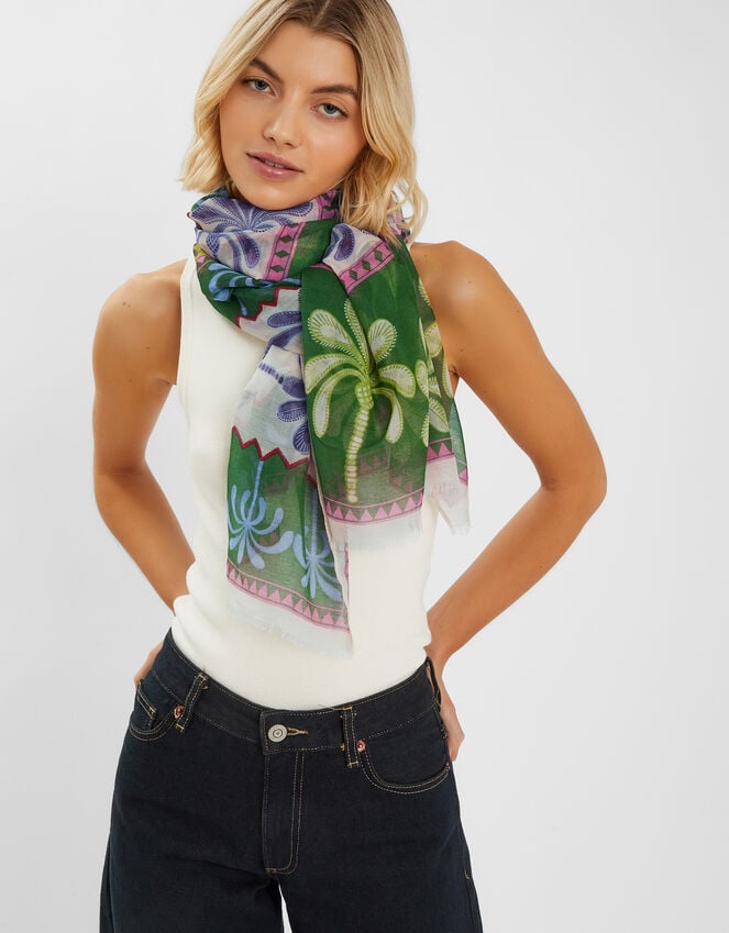 Accessorize Lightweight Palm Print Scarf