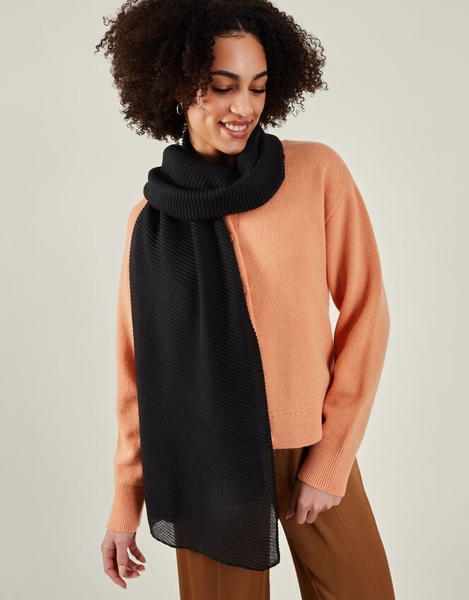 Accessorize Lightweight Pleated Scarf Black