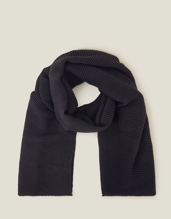 accessorize Lightweight Pleated Scarf Black