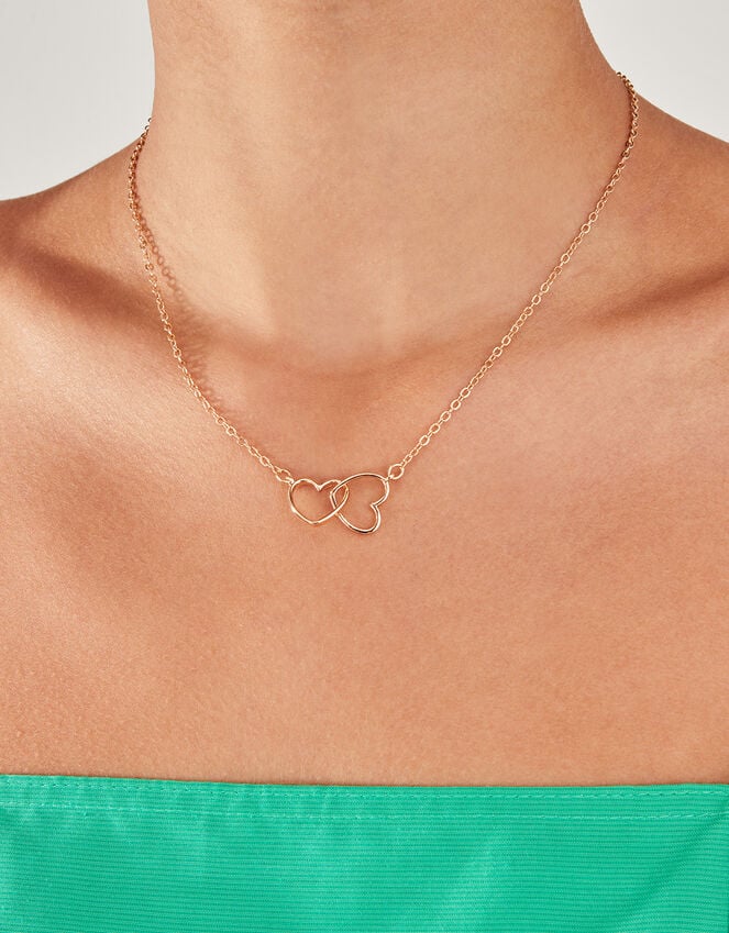 Accessorize Linked Heart Pendant Necklace
