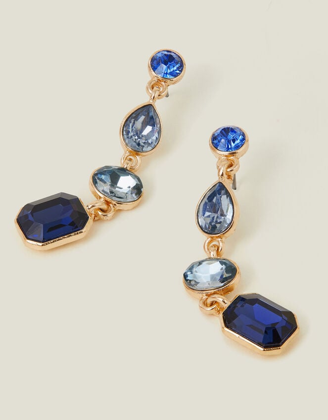 accessorize Long Gemstone Drop Earrings Blue