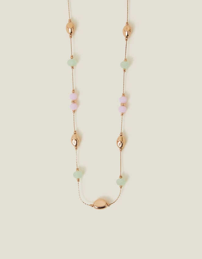 accessorize Long Mix Bead Station Necklace
