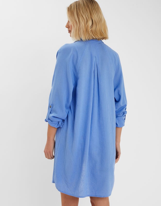 Accessorize Long Sleeve Beach Cover Up Shirt Blue