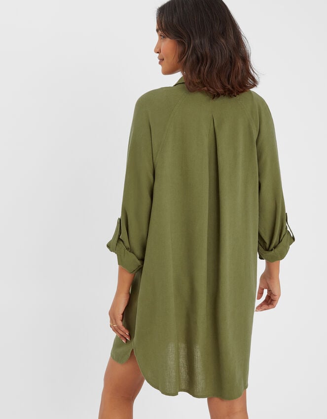 Accessorize Long Sleeve Beach Cover Up Shirt Green