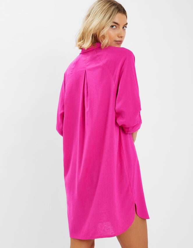 Accessorize Long Sleeve Beach Cover Up Shirt Pink