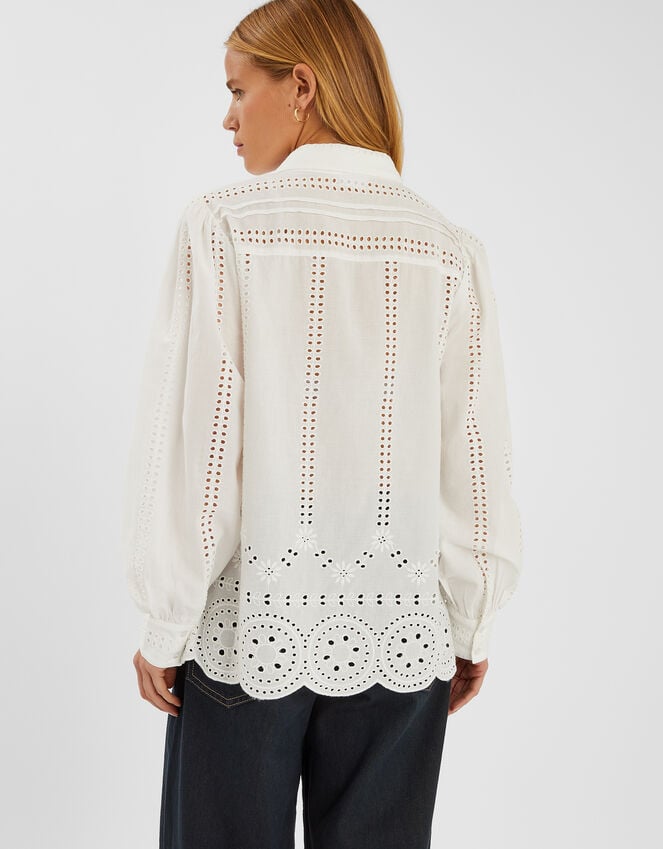 Accessorize Long Sleeve Broderie Shirt White