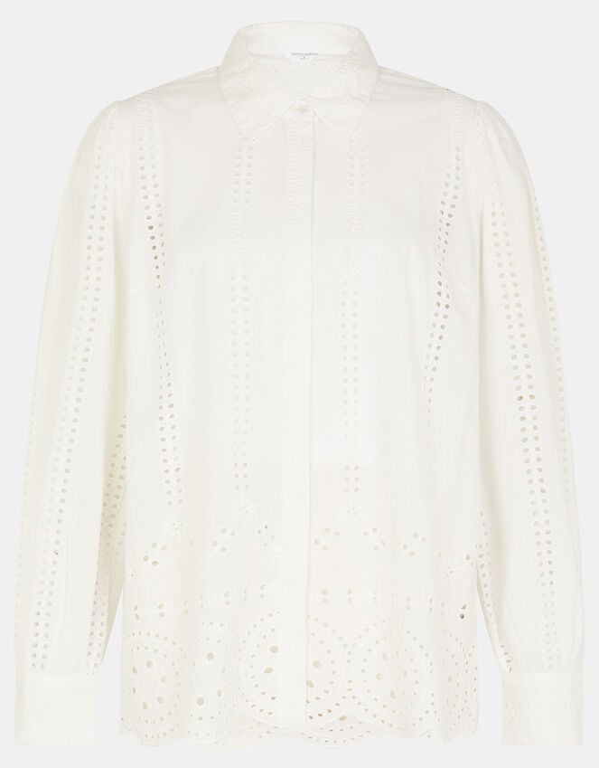 Accessorize Long Sleeve Broderie Shirt White