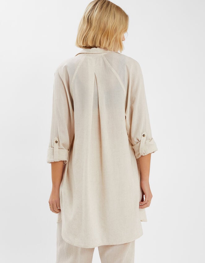 Accessorize Long Sleeve Shirt Beach Cover-Up Camel