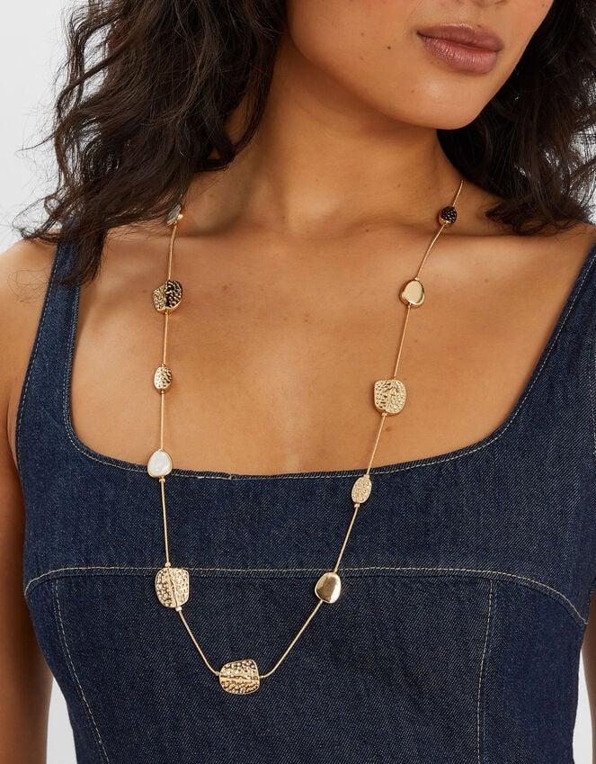 Accessorize Long Textured Pendant Station Necklace