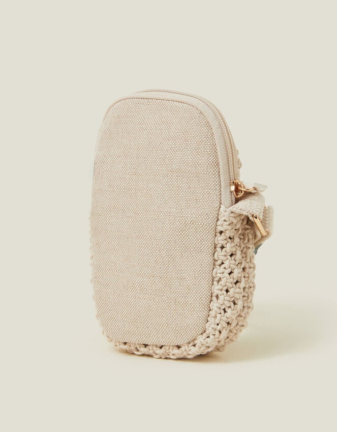 Accessorize Macrame Phone Bag Cream