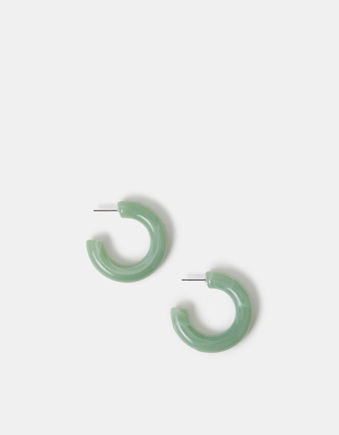Accessorize Marble Resin Tube Hoop Earrings