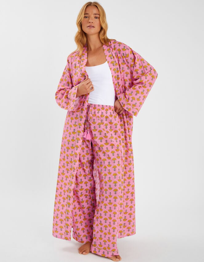accessorize Marigold Print Dressing Gown Pink