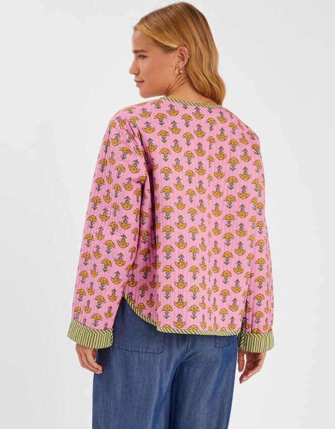 Accessorize Marigold Print Quilted Jacket Pink