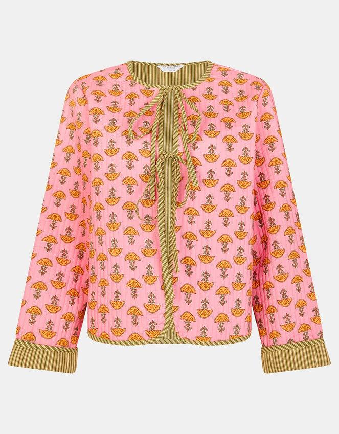 Accessorize Marigold Print Quilted Jacket Pink