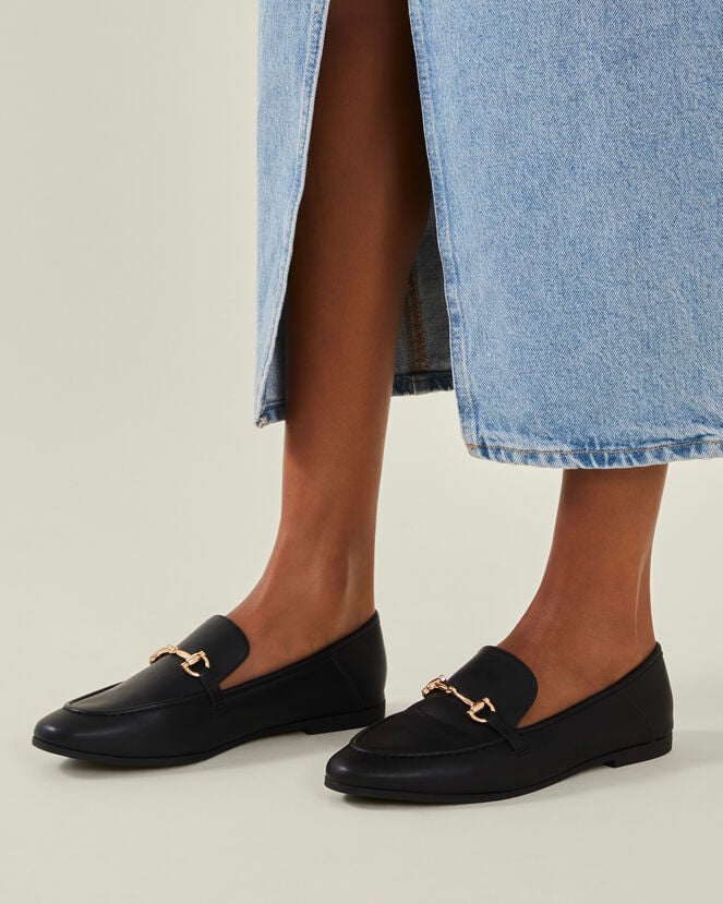 Accessorize Metal Bar Loafers Black