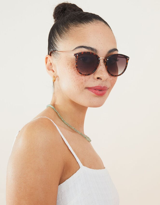 accessorize Metal Bridge Round Preppy Sunglasses