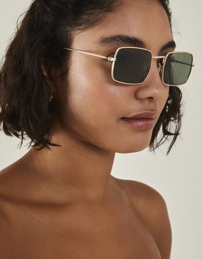 Accessorize Metal Frame Slim Square Sunglasses