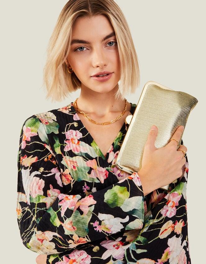 accessorize Metallic Clutch Bag