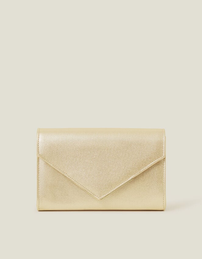 Accessorize Metallic Envelope Clutch Bag Gold