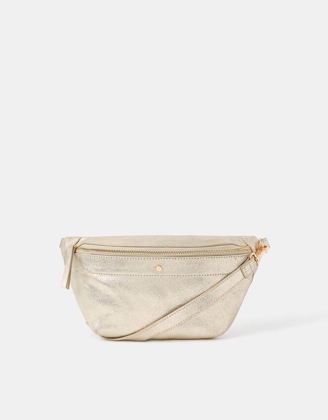 accessorize Metallic Leather Sling Crossbody Bag