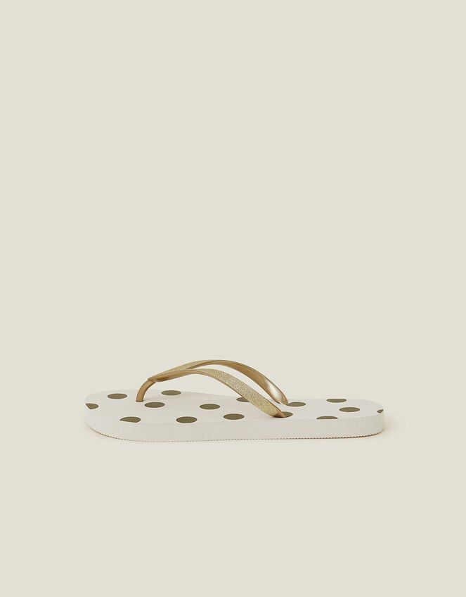 Accessorize Metallic Polka Dot Flip Flops Gold