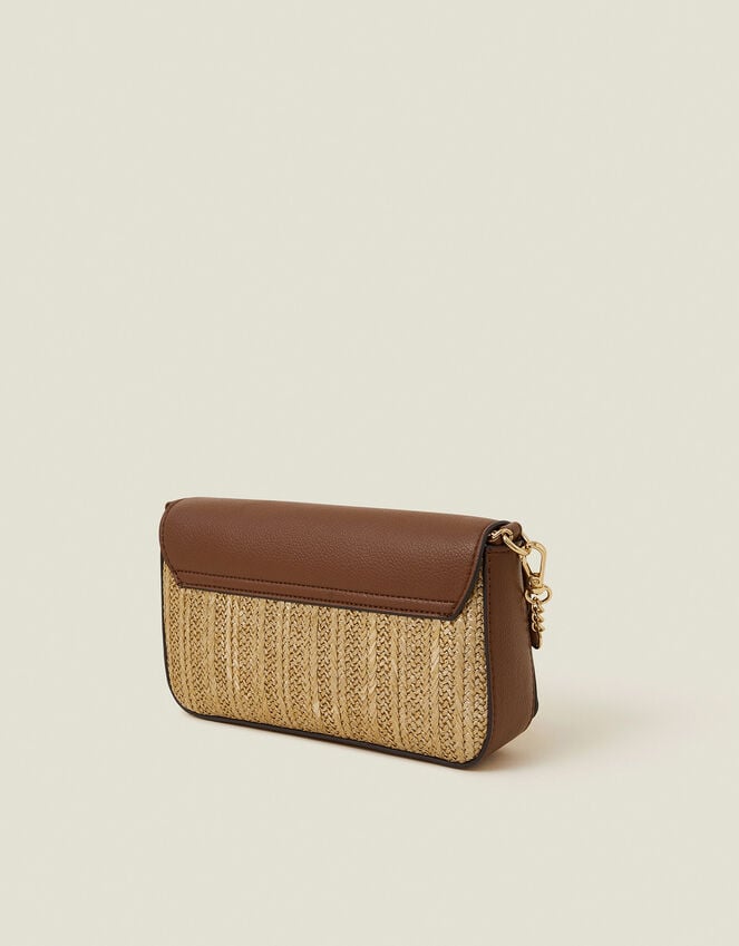 Accessorize Metallic Raffia Cross-Body Bag Gold