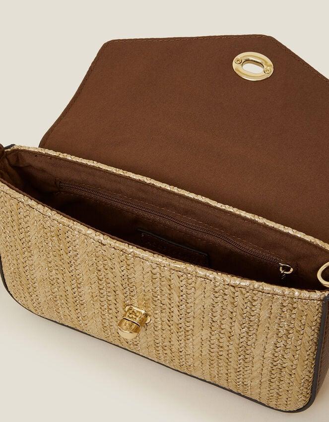 Accessorize Metallic Raffia Cross-Body Bag Gold